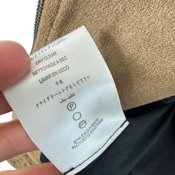 BCBG Max Azria Skyler Faux Suede Laser Cut Asymmetrical Full Zip Jacket Size M - Picture 8 of 8